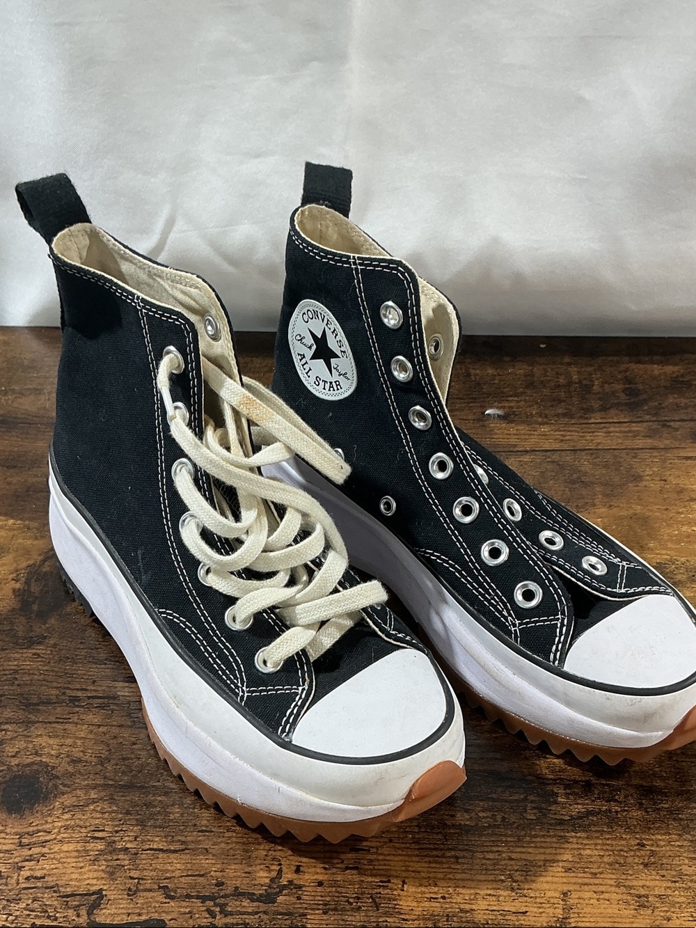 Converse Chuck Taylor All Star High-Top Platform Sneakers with Cream Laces